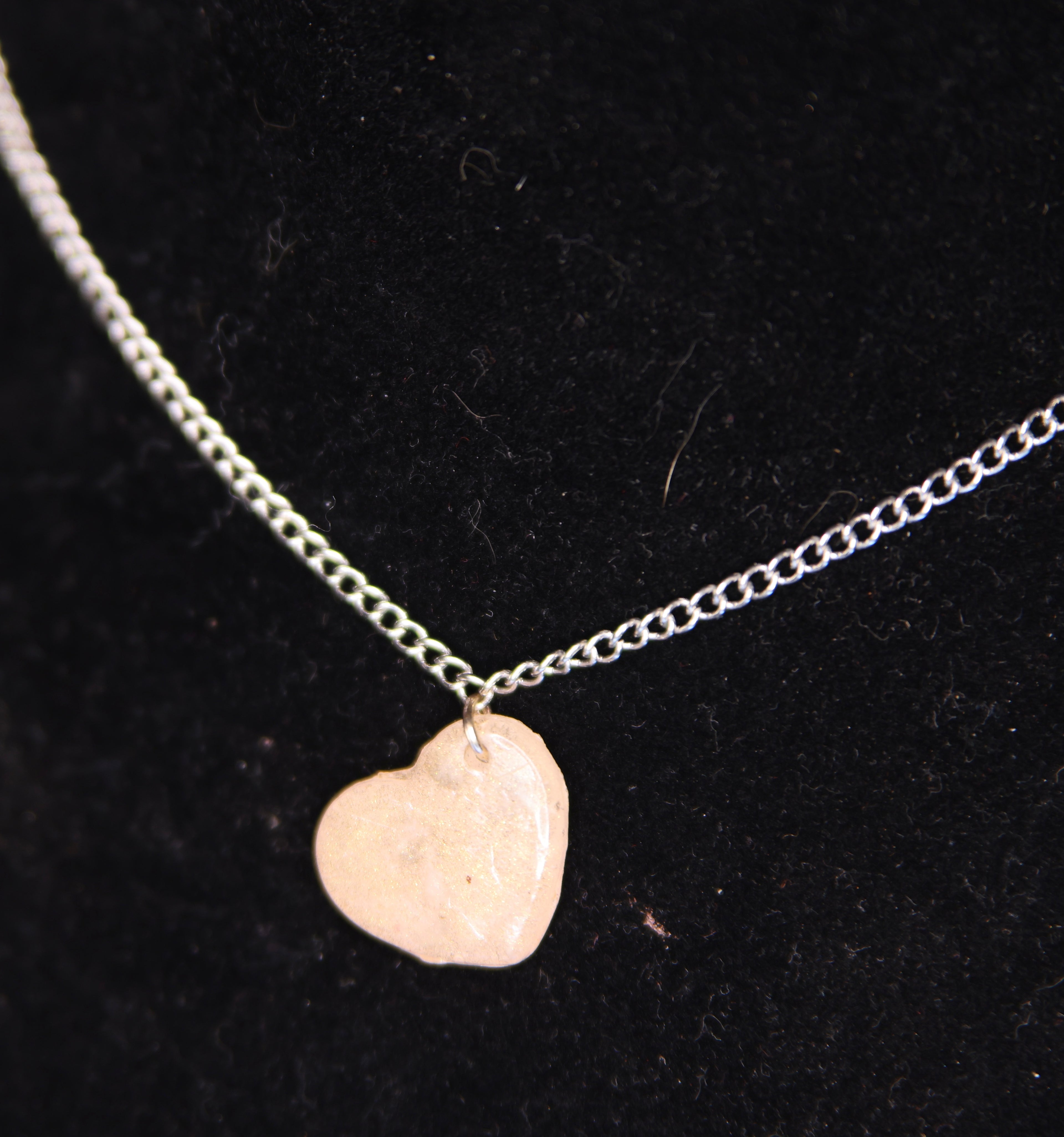 Rose quartz heart necklace