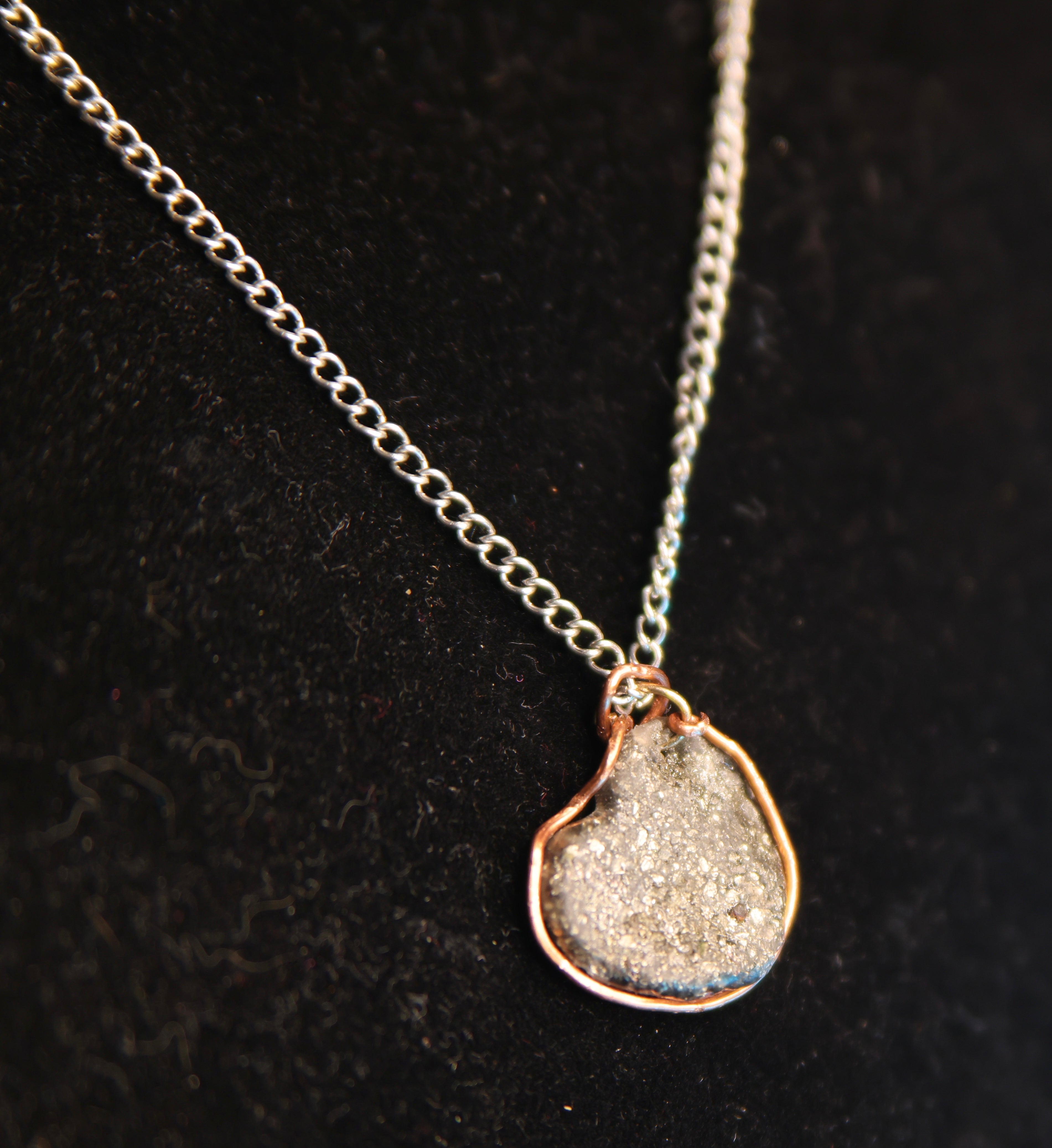 Pyrite heart necklace